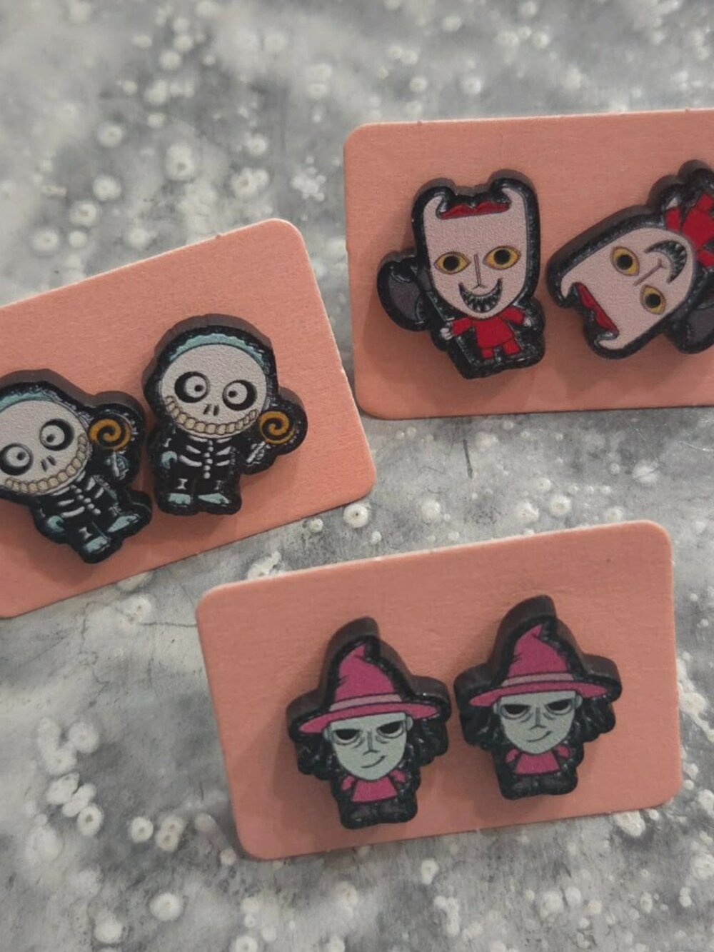 Halloween Nightmare Before Character Earrings Set